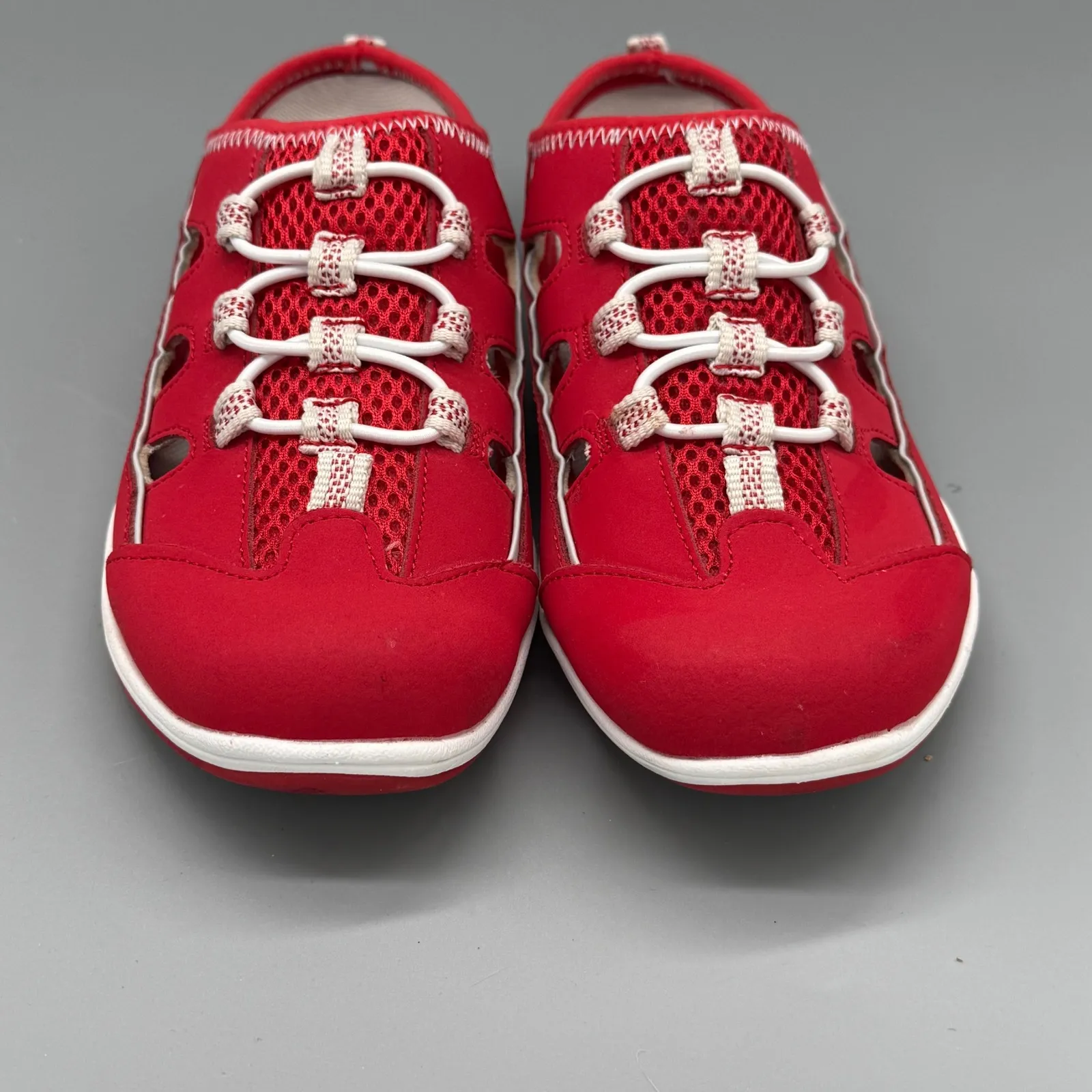 Easy Street Sport Red Slip On Mules Women Size 6.5 M Comfort Mesh Athletic Shoes - Image 4