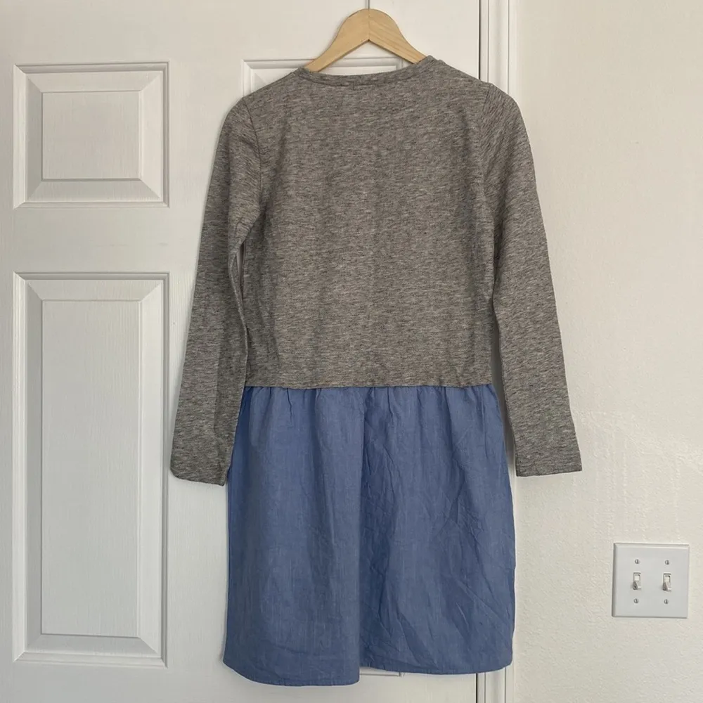 J. Crew Factory sweatshirt chambray skirt dress. Gray Size XXS - Image 3