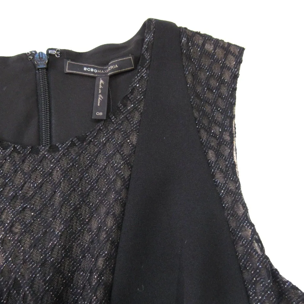 NWT BCBG MaxAzria Valentine in Black High Slit Crepe Evening Gown Dress 8 - Image 6