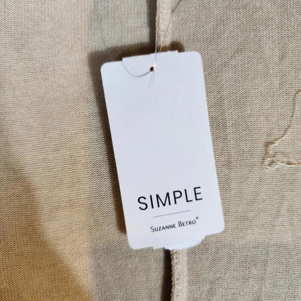 Simple Suzanne Betro Women's Cream Open-Front Cardigan Sweater Size 3XL - Image 4