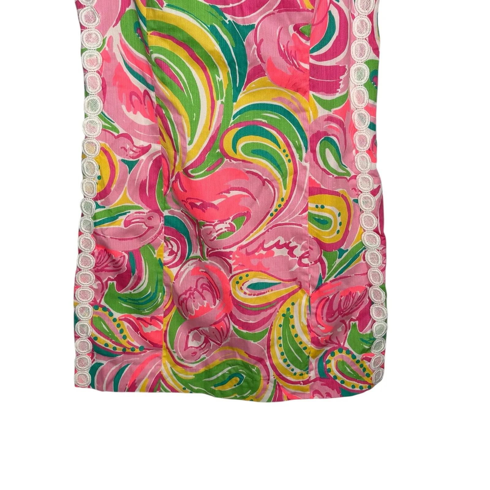 Lilly Pulitzer Mila Shift Dress Multi All Nighter Flamingo Sleeveless Size 6 - Image 6