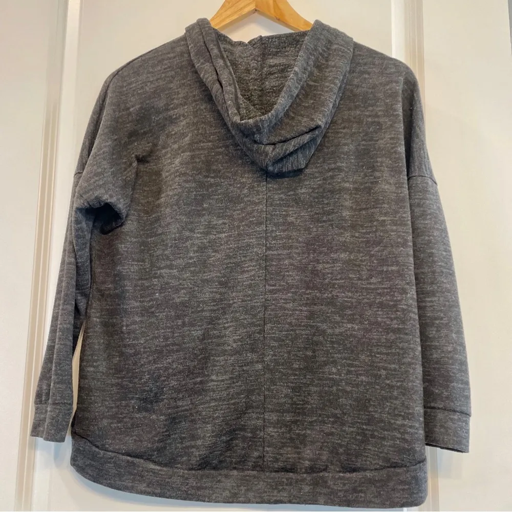 Paper Crane Hoodie String Drawstring Women's Cropped Gray Pullover With Pockets - Image 11