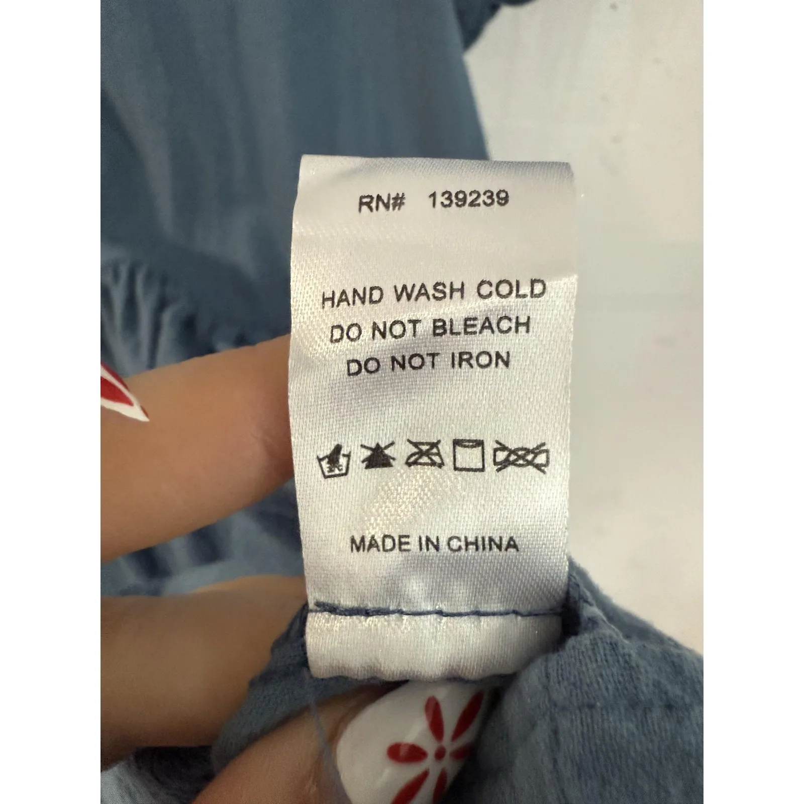 Pomander Place Dress Women's S French Blue Eyelet Collar Puff Sleeve Boho Cotton - Image 8