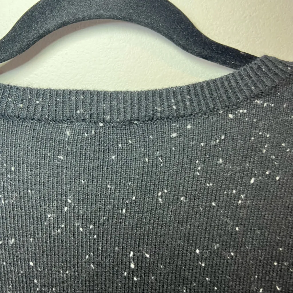 Talbots Womens Tweed Side Tie Sweater Dress Black Knit Long Sleeve Stretch Small - Image 12