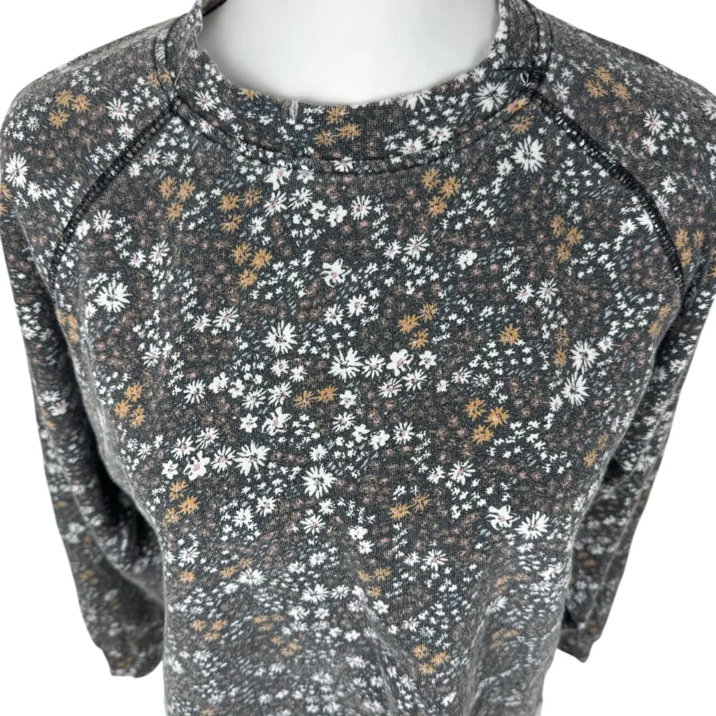 O’Neill Floral Relaxed Fit Crop Sweatshirt Long Sleeve Top Small - Image 4
