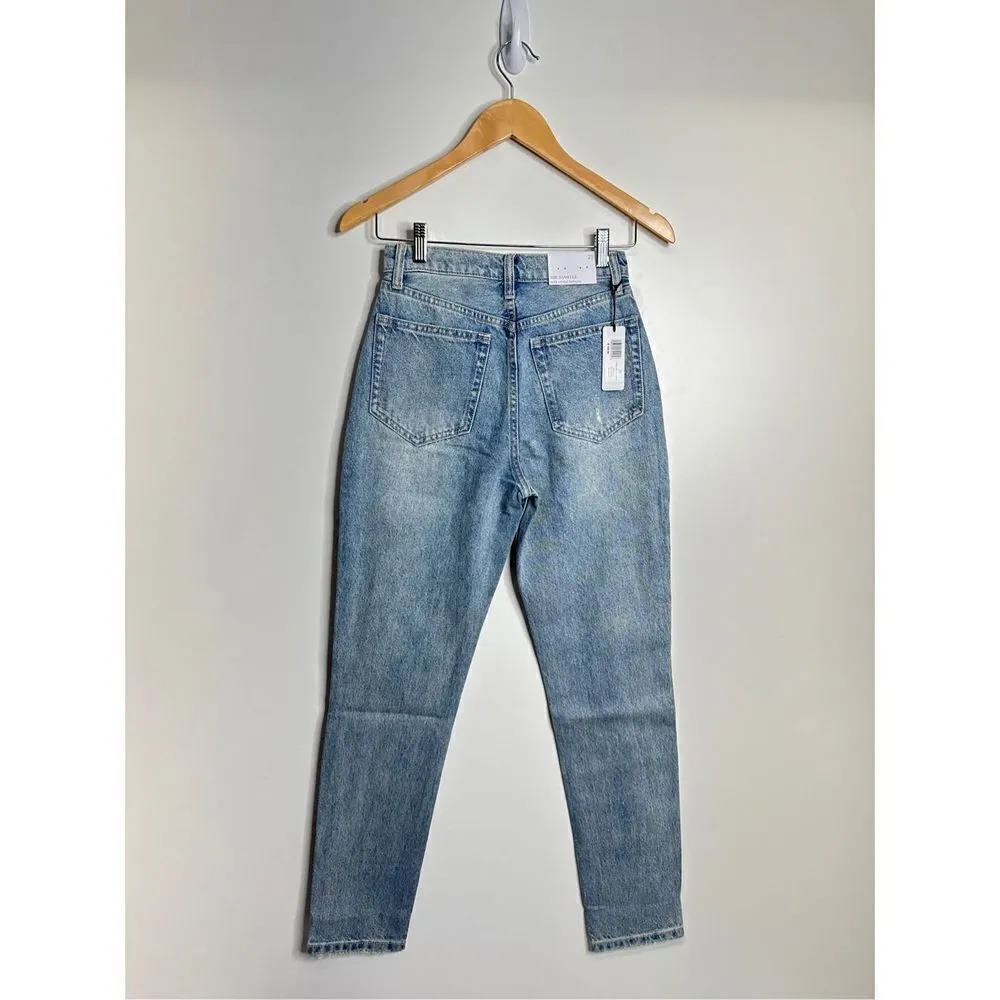 Weworewhat Pants Womens Straight Leg High Rise Jeans Crystal Buttons Size 25 NW - Image 5