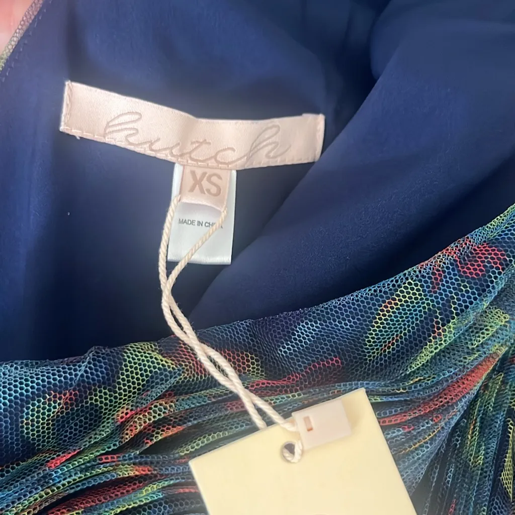 Hutch Lia One shoulder top peplum pleated multicolor size XS NWT - Image 8