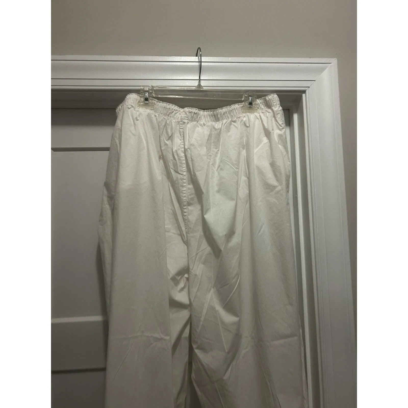 SKIMS Pajama Pants Size 3X White Poplin Sleep Elastic Waist Pockets Lounge Cozy - Image 8