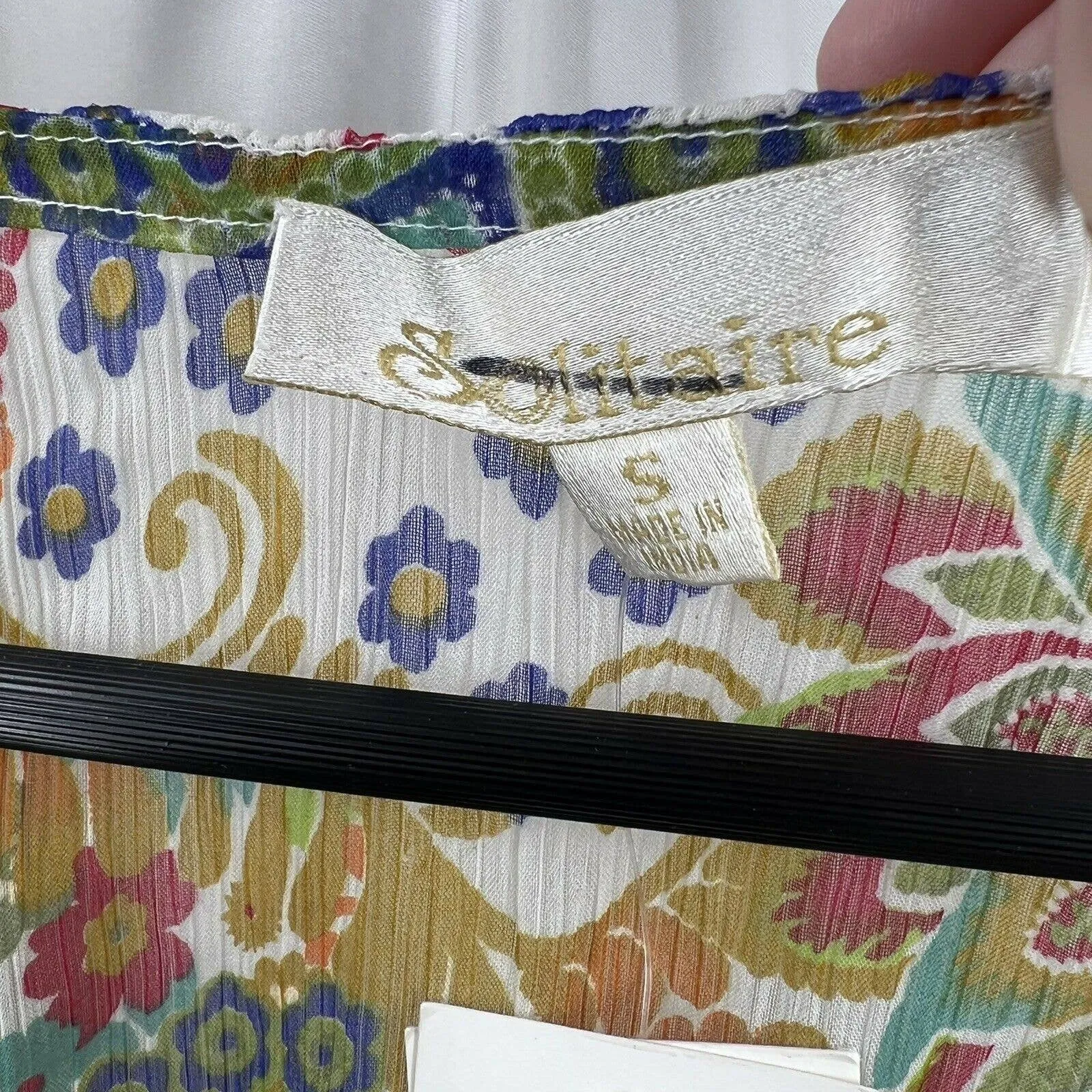 Solitaire by‎ Ravi Khosla Sheer Paisley Scoop Neck Size Small New - Image 5