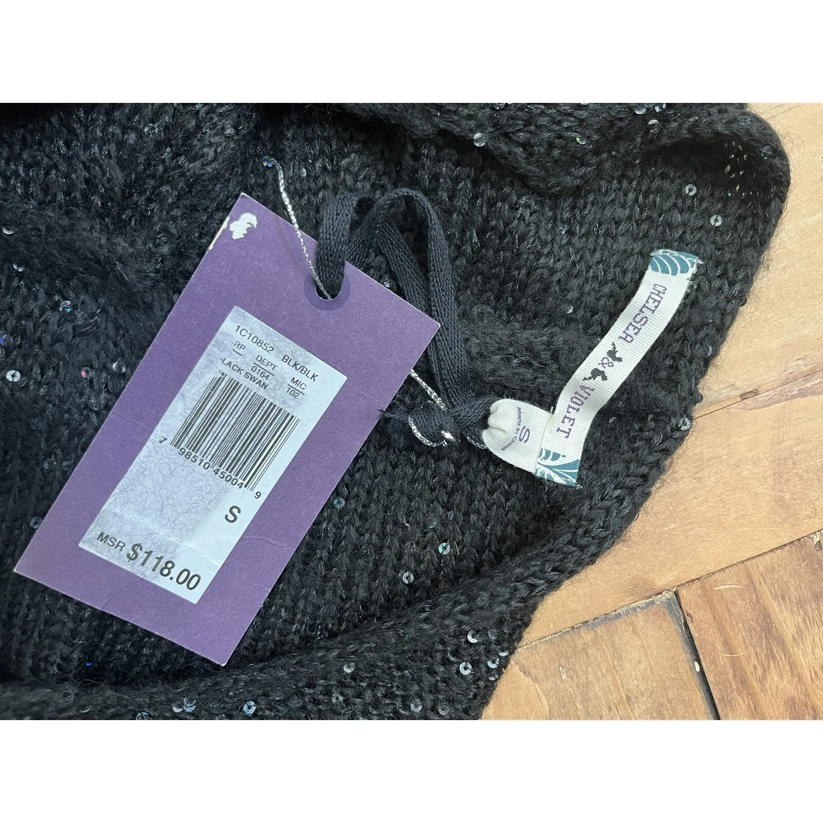 NWT! #22 Chelsea & Violet Sequin Black Sweater Tunic / Dress, Small, MSRP: $118 - Image 5