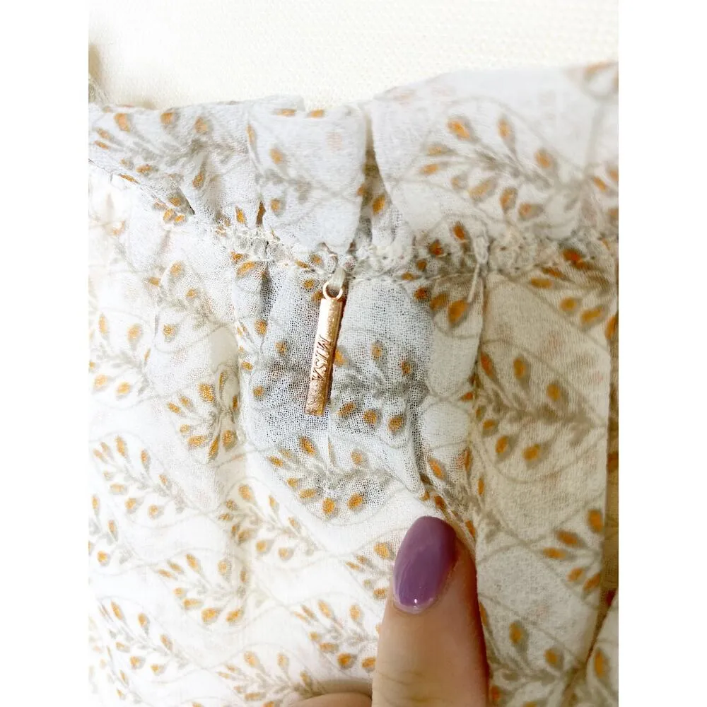 MISA Los Angeles Cream Pink Paisley Boho Ruffle Dress Large NWT - Image 7