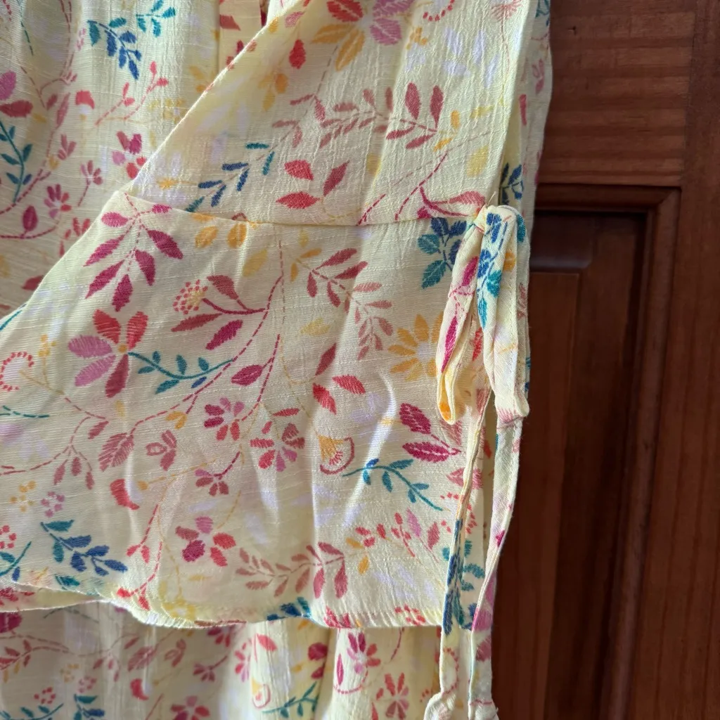 Zac & Rachel Square Neck Blouse Top Women’s 1X Yellow Floral Summer Easter - Image 2