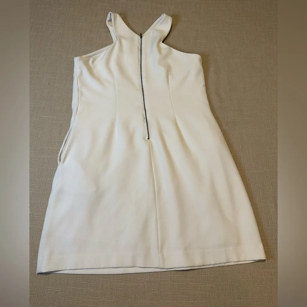 BAR III WHITE Halter Cut-In Armhole A-Line Skirt Mini Dress sz LARGE $79.50 - Image 9