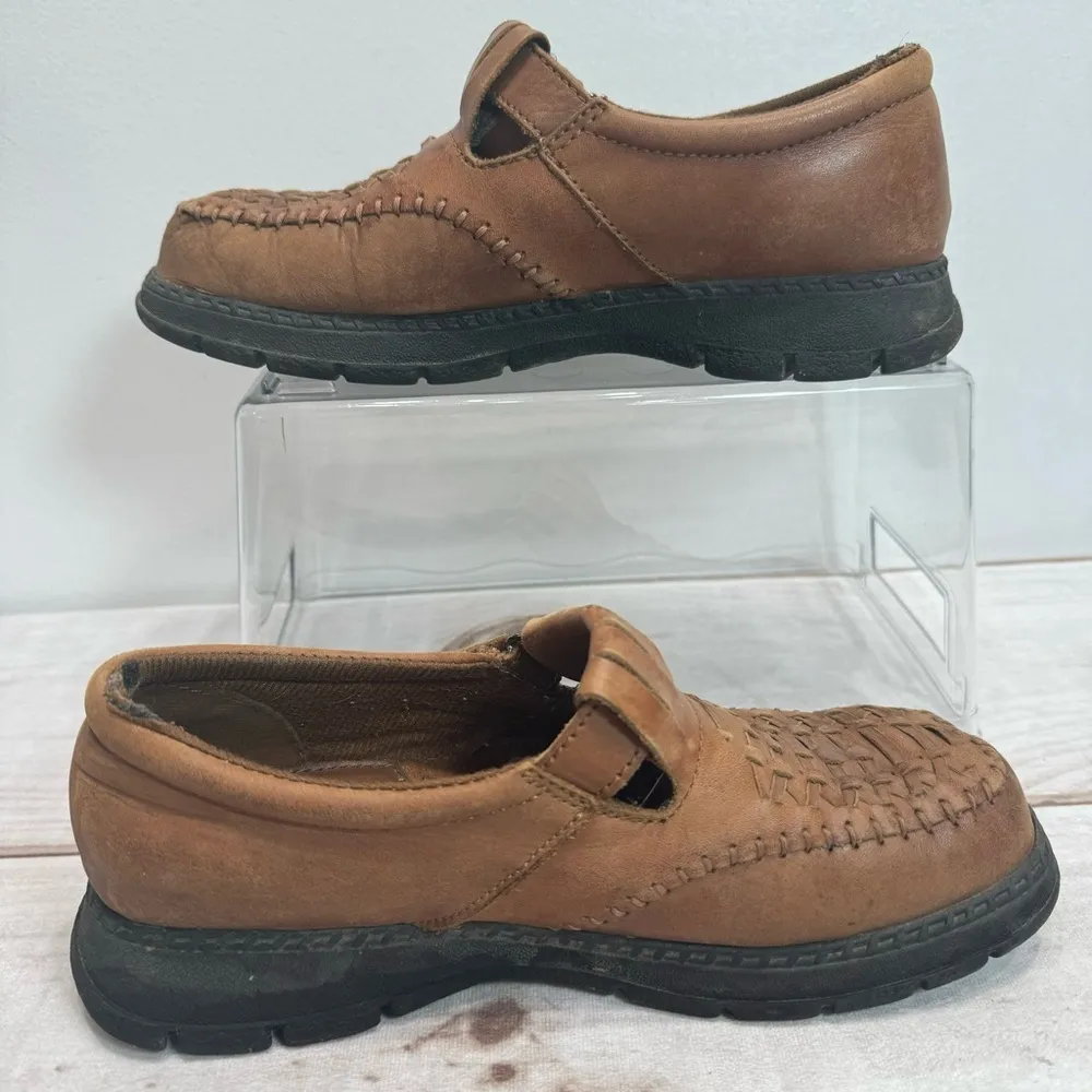 Dr. Scholl’s Y2K Woven Light Brown Genuine Leather Western Moccasin Shoes Tan Size 7 - Image 3