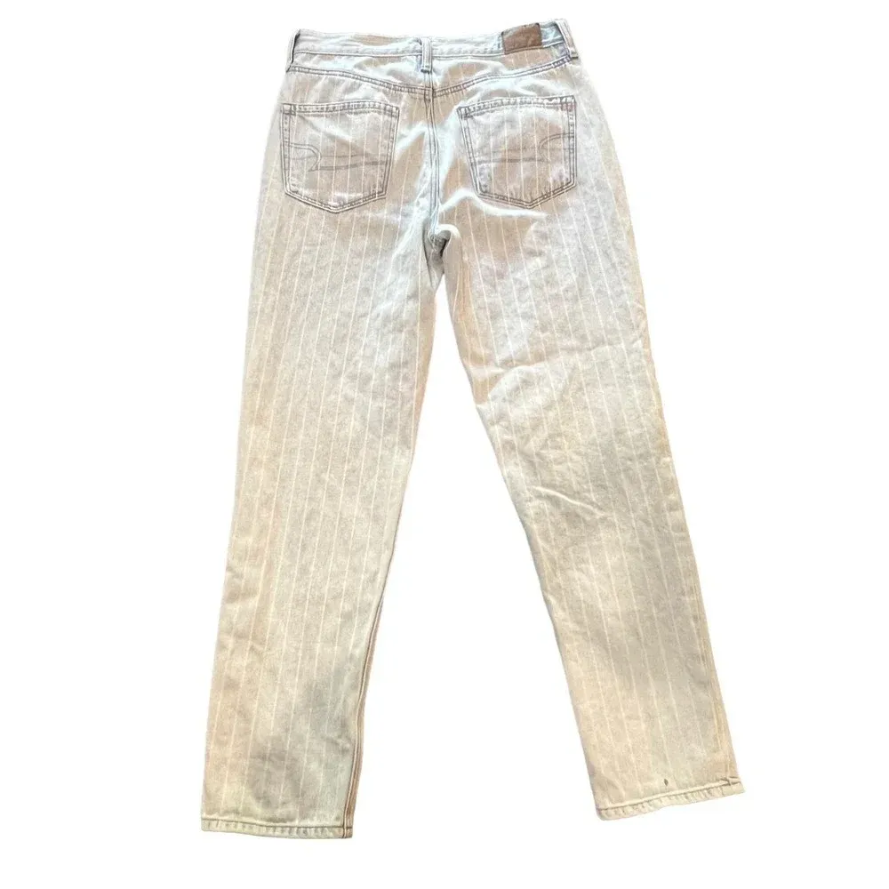 American Eagle Light Wash Striped 90s Inspired Mom‎ Jeans Women's Size 6 - Image 5