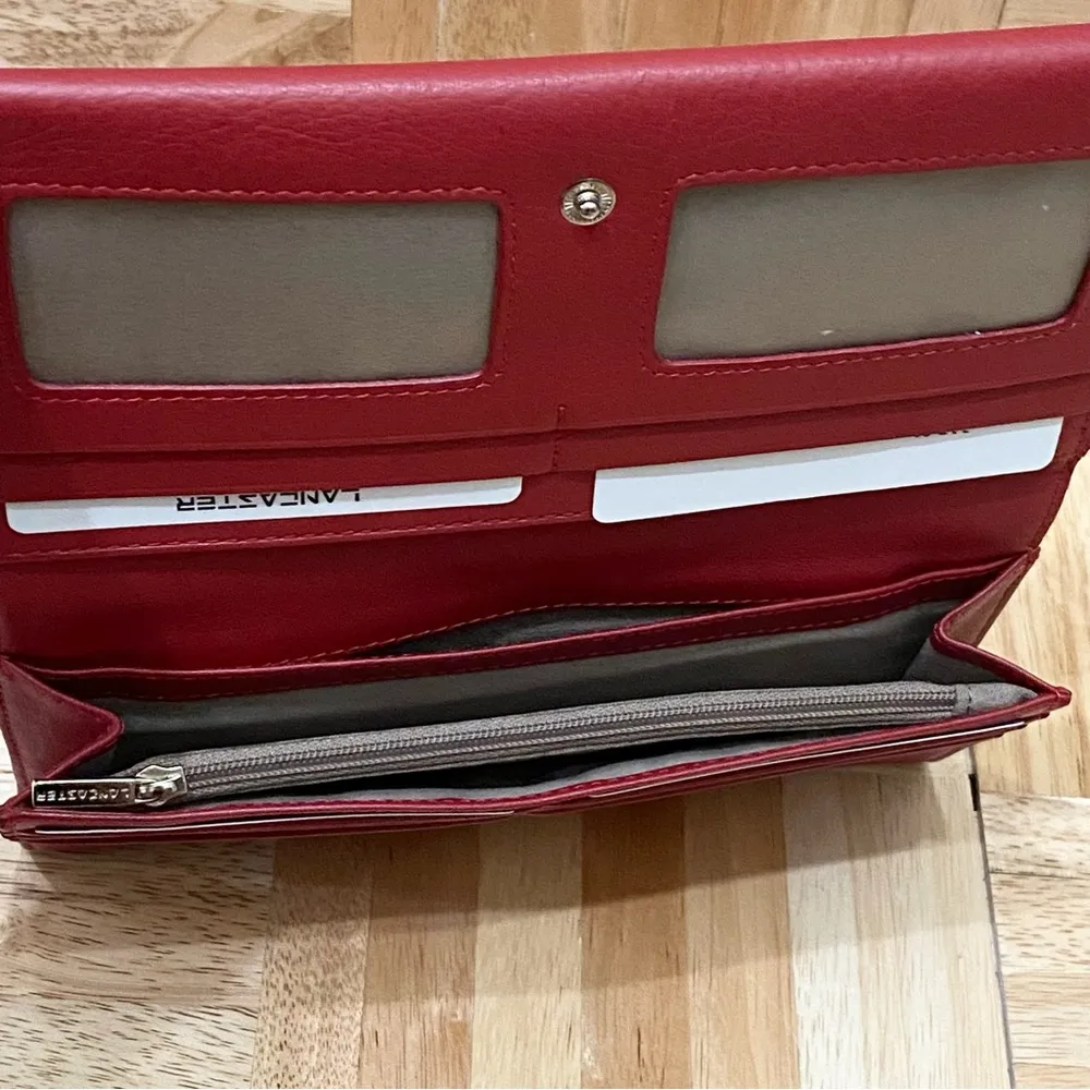 LANCASTER Paris Back to Back Red Wallet - Image 9
