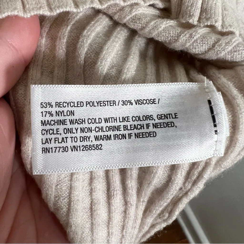 A New Day Lightweight Mock Neck Rib-Knit Sweater Soft Oatmeal XS - Image 10