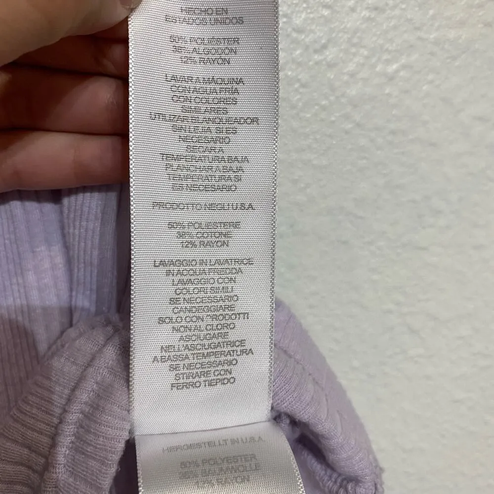 Current/Elliott Purple Ribbed Short Sleeve Tee Sz L NWOT - Image 6