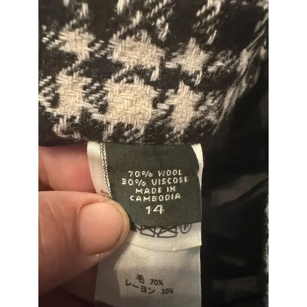 Eddie Bauer wool blend plaid faux wrap lined skirt 14 careerwear fall classic - Image 4