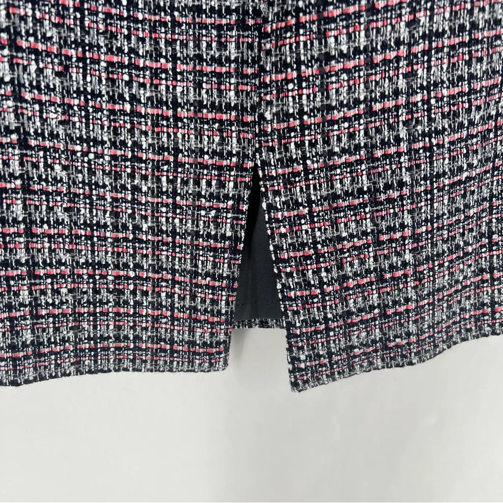 WHBM Classic Black White Pink Tweed Pencil Skirt Size 16‎ - Image 5