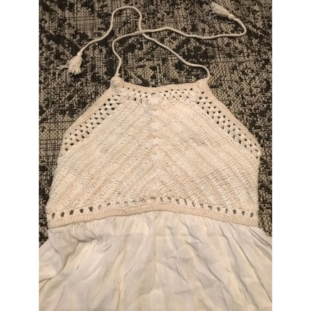 O'neill crochet‎ halter top flowy- size XS cream - Image 2