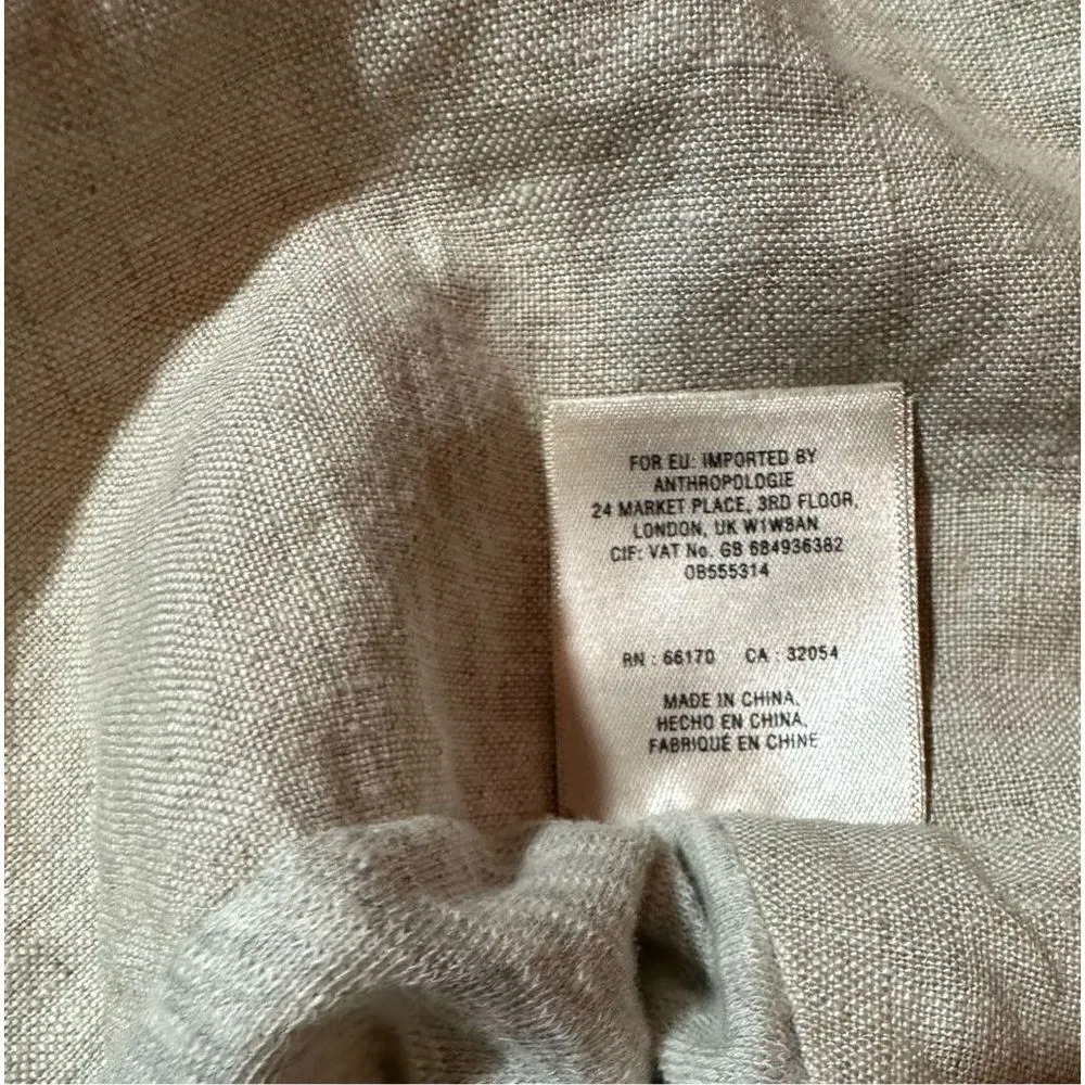 Maeve Anthropologie lagenlook Northward Swing Dress Patchwork Neutral Linen Cott - Image 13