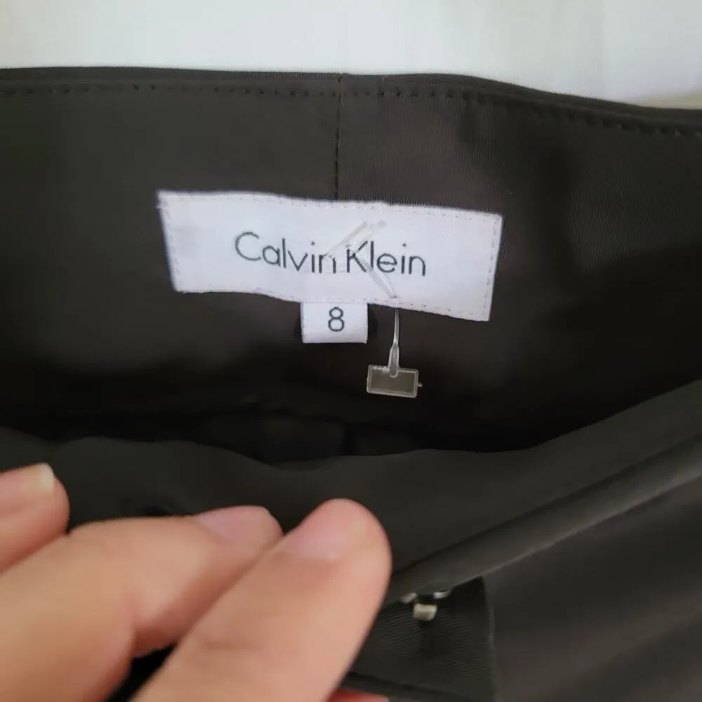 Calvin Klein Black Straight Leg Classic Minimal Trousers Dress Pants Size 8 - Image 4