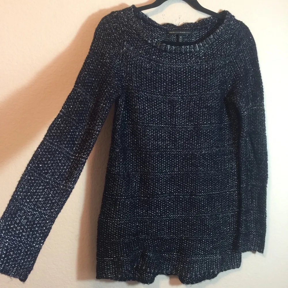 WHBM Navy And Silver Knit Long Sweater XS - Image 4