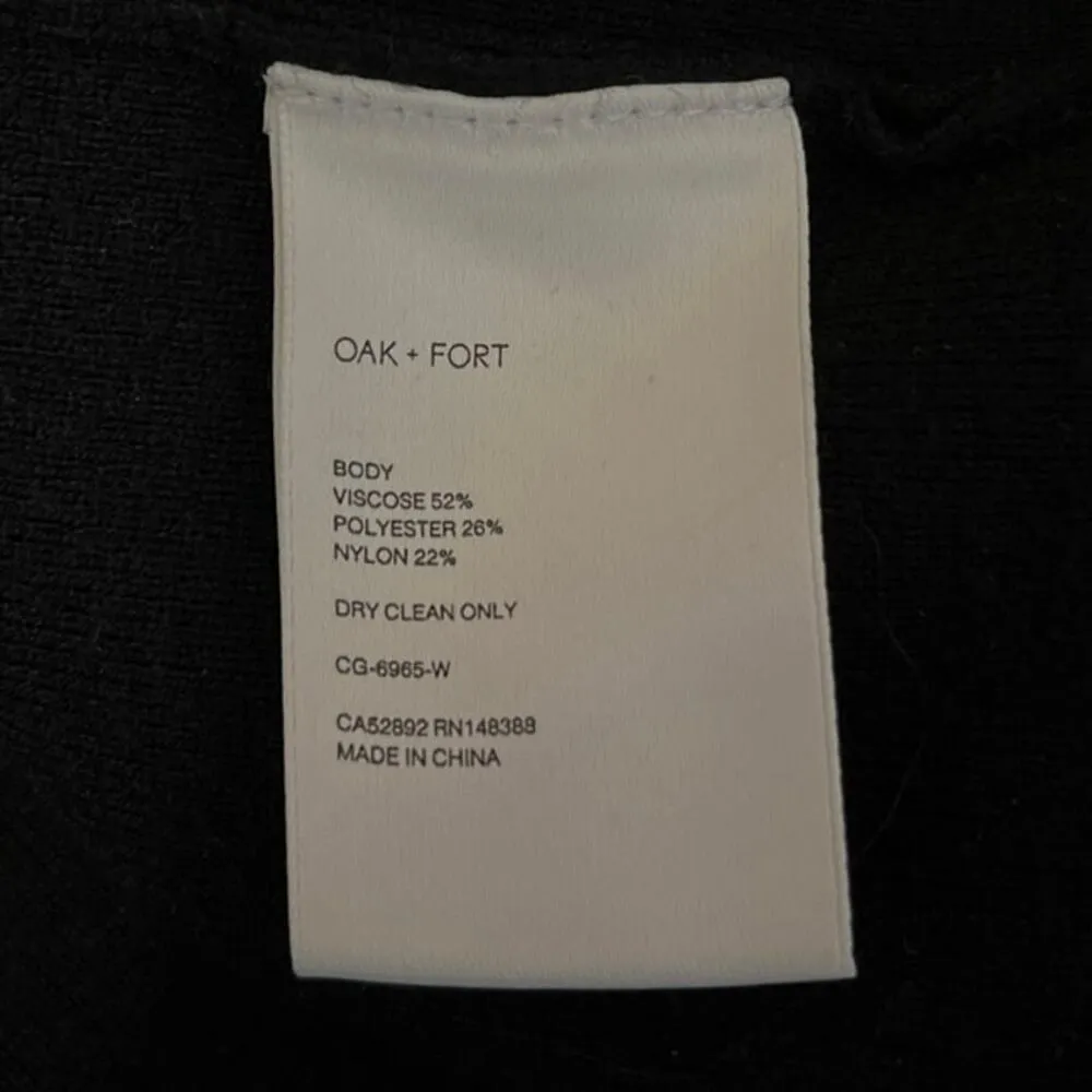 Oak + Fort Black V-neck One Button Pockets Short Sleeve Cardigan Sweater Top XS - Image 4