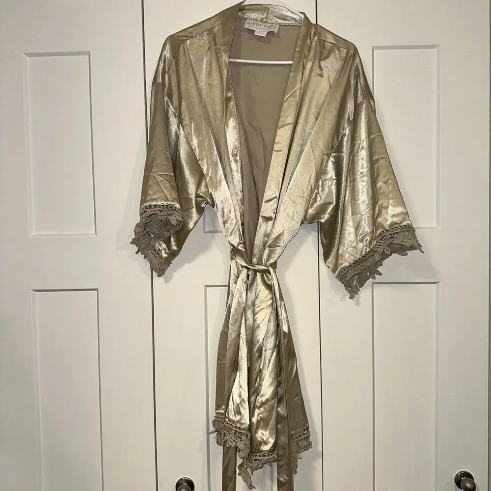 Birdy Grey‎ Claudine Lace Robe Shiny Satin Neutral Champagne Size XL/XXL - Image 3