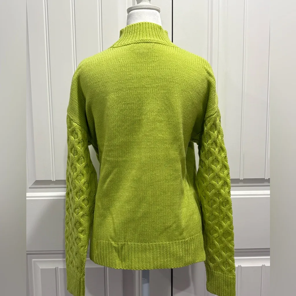 Tribekka 44 Lime Green Turtleneck Sweater Size M Size M - Image 2