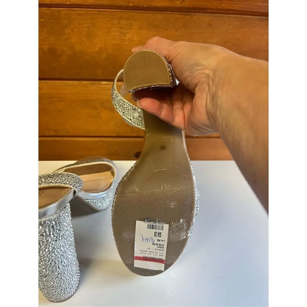Bar III Bar lll Bling * Silver * Ankle strap * Block Heel * Sz 10 NWOT - Image 4