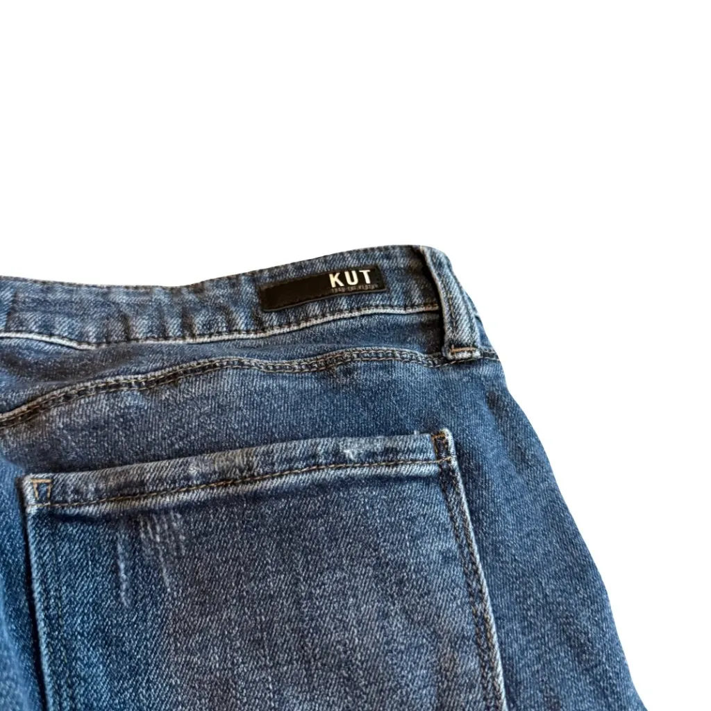 Kut from the Kloth Reese Ankle Straight Jeans Chewed Raw Hem Size 8 Women's - Image 8