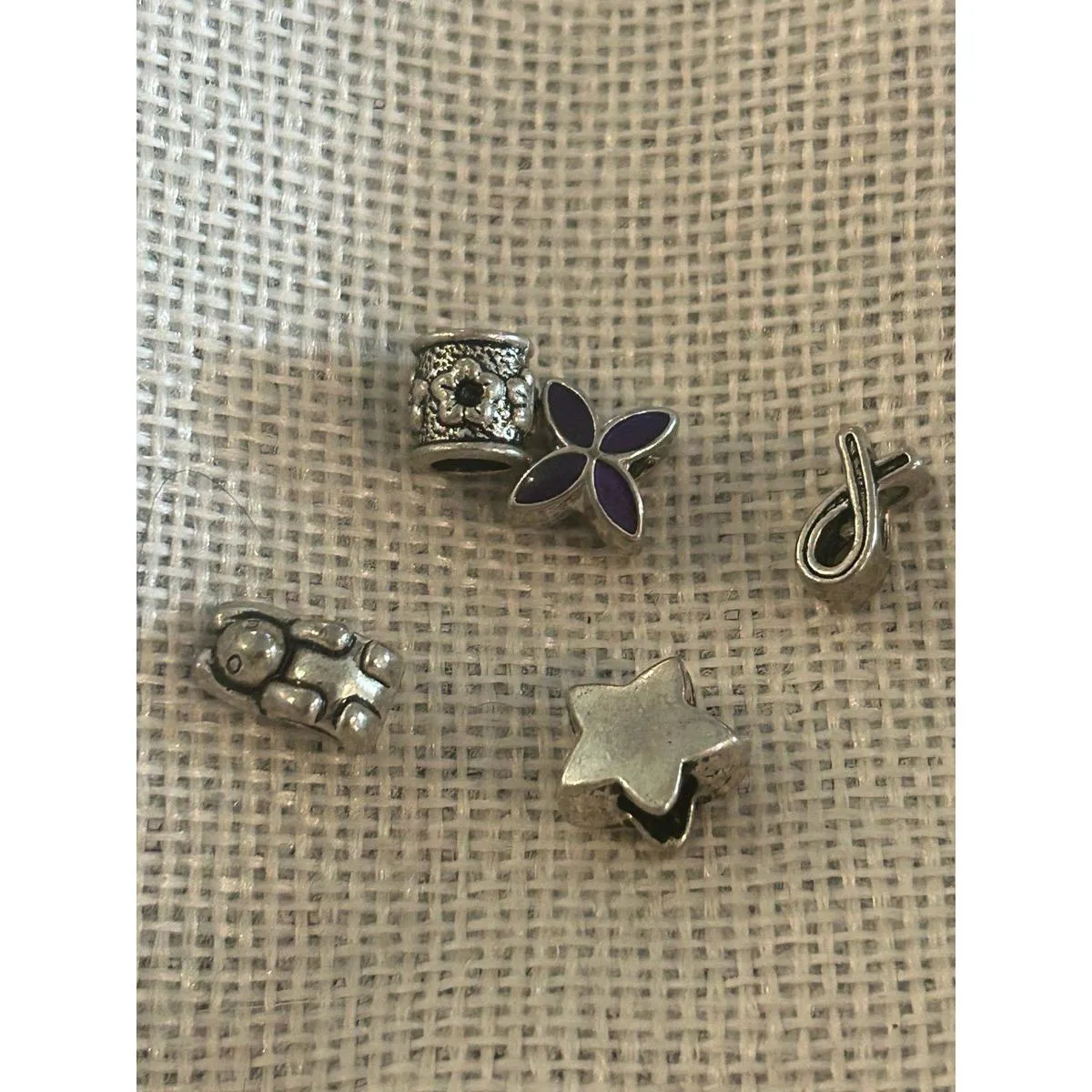 A494 charm bracket silver plated 5 pcs Gray - Image 3