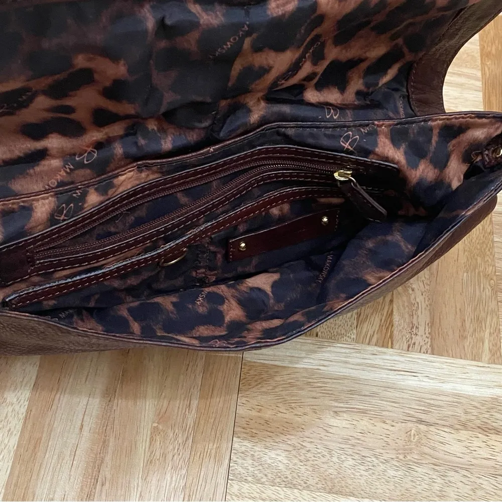 B Makowsky B. Makowsky 100% Genuine Leather Brandy Convertible Envelope Clutch Shoulder Bag - Image 7