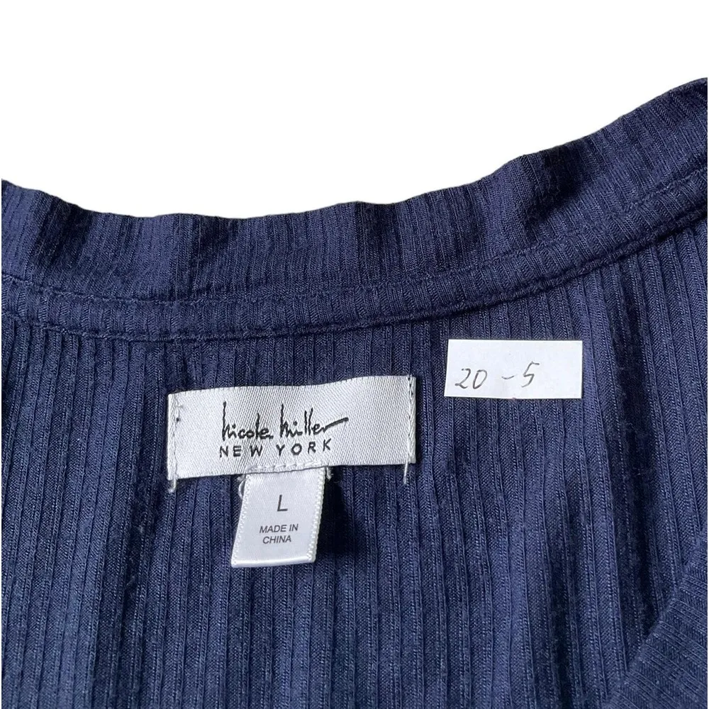 Nicole Miller Blue Short Sleeve T-shirt Dress Women Size Large | 20-5 - Image 4