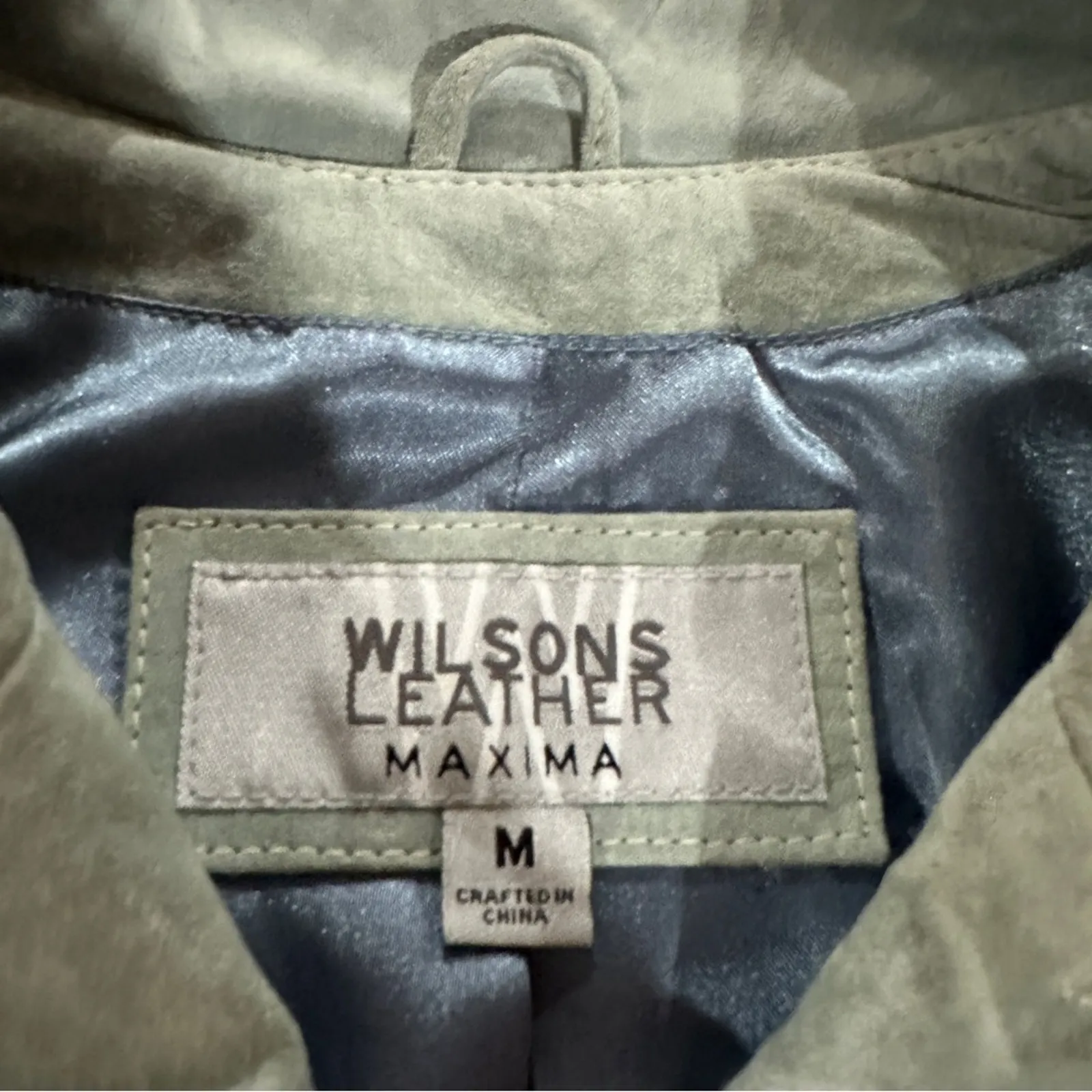 Wilsons‎ Leather Light Green Long Sleeve 100% Genuine Leather Button Jacket Sz M - Image 5