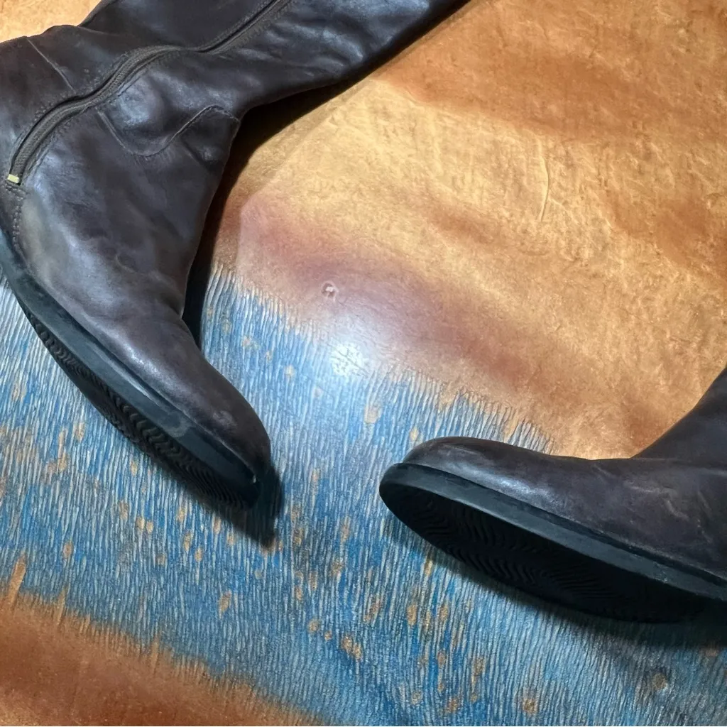 Ecco Hobart tall leather brown buckle boots size 38 - Image 10