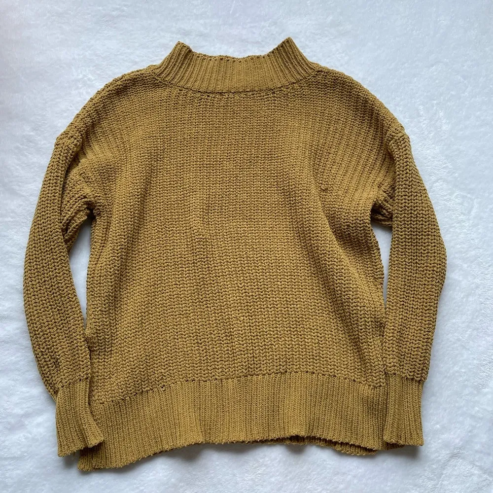Aerie Yellow Chenille Knit Sweater - Image 5