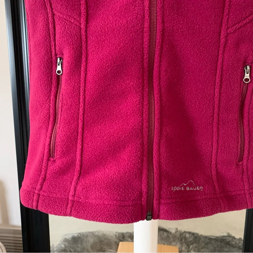 Eddie Bauer  Burgundy Fleece Vest - Image 4
