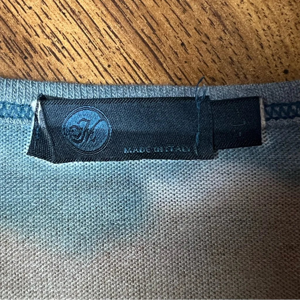 M Made in Italy Tie Dye Scoop Neck Long Sleeve Knit Top Slouchy Tunic Size Large Tan - Image 6