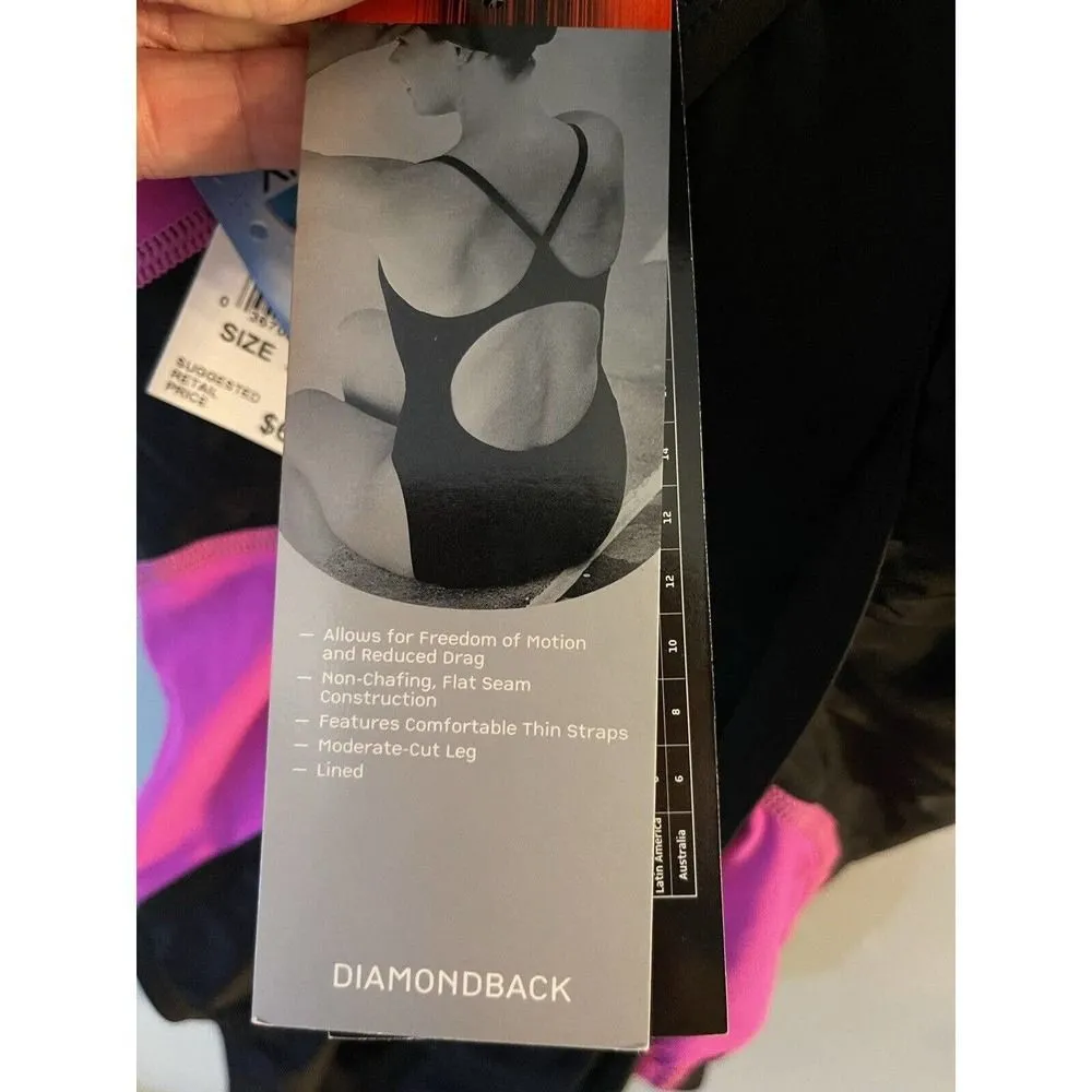 TYR Women's Standard Alliance Diamond Back Xtralife Swimsuit Black/Pink Sz. 36M - Image 5