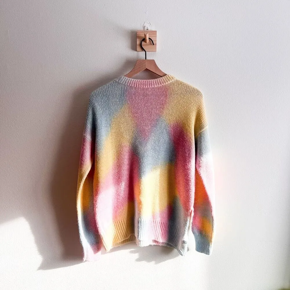 LoveShackFancy Naveen V-Neck Pullover Alpaca Blend Sweater in Tie Dye Fairy Tale - Image 6