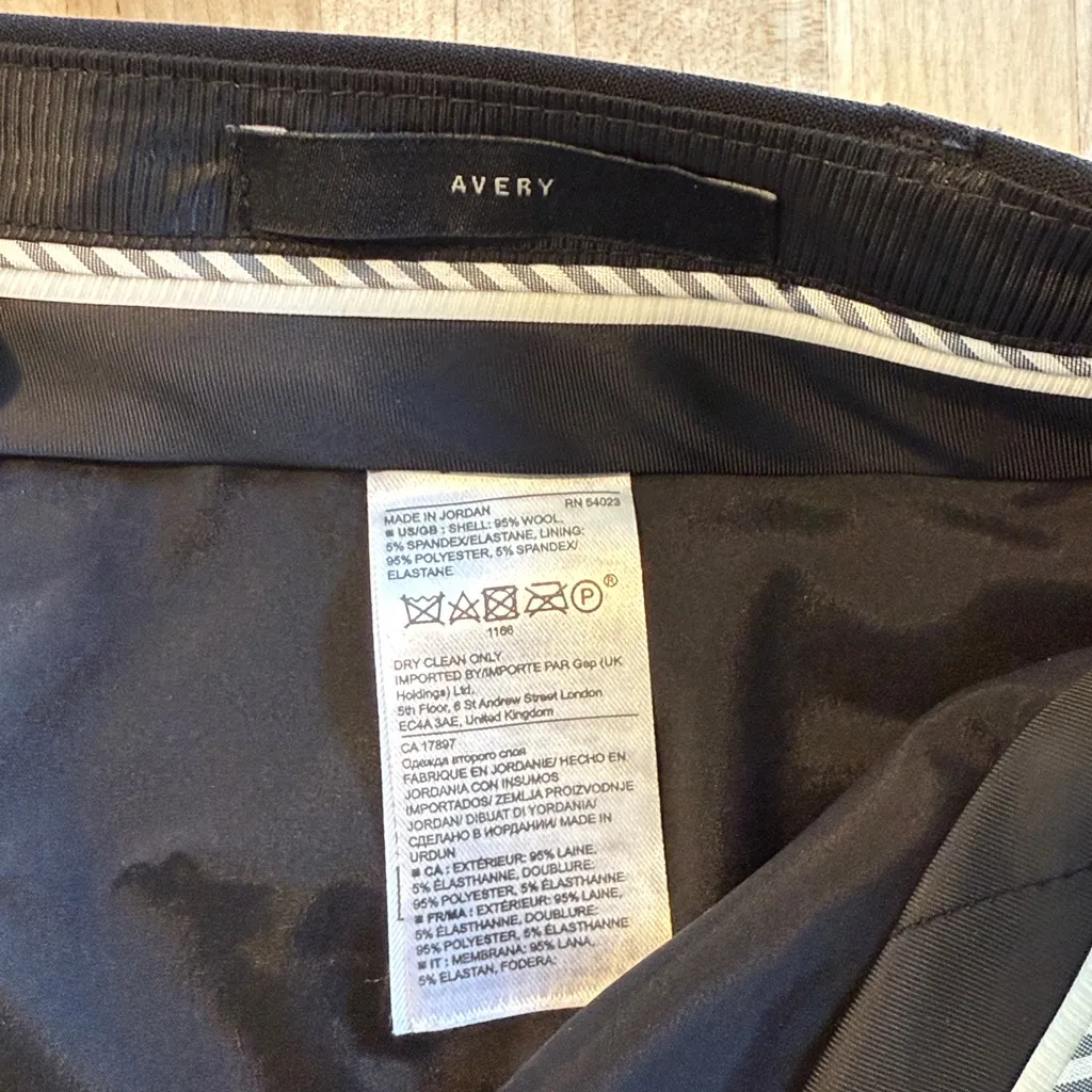 Banana Republic Avery Black Stretch Wool Ankle Mid-Rise Woven Career Trouser, 8 - Image 9