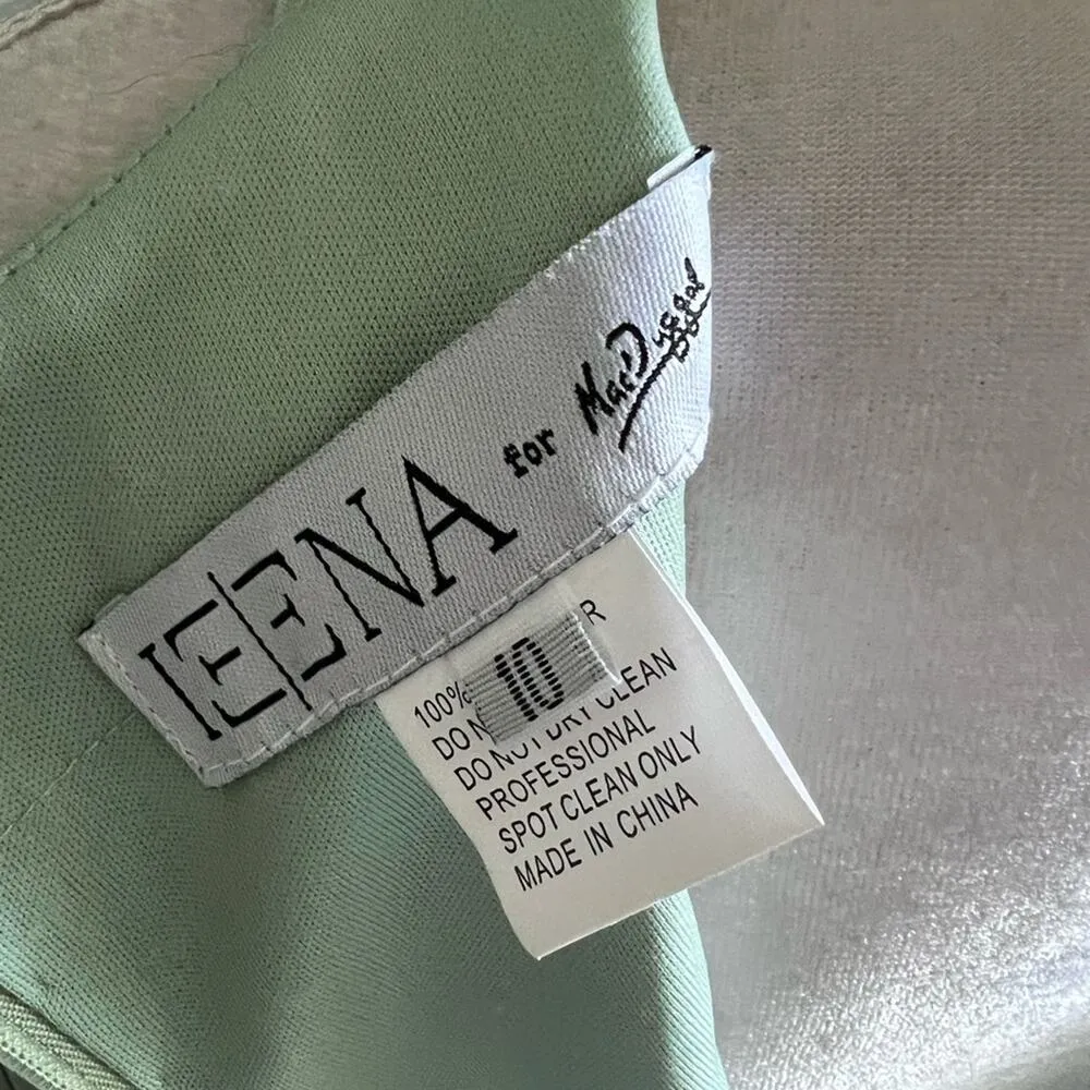 Ieena for Mac Duggal Ruffle Hem Sleeveless Skater Dress in Pistachio Size 10 - Image 7