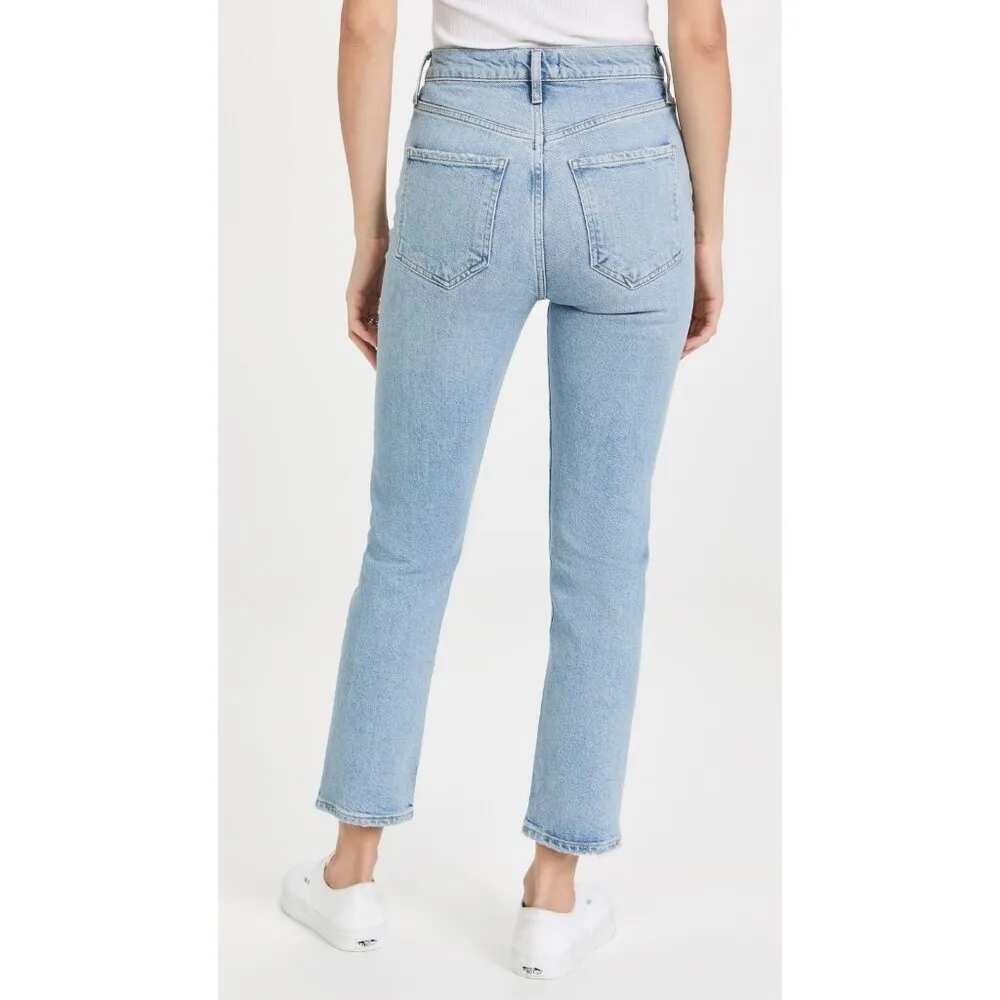NWT AGOLDE Riley in Shiver High Rise Straight Crop Stretch Jeans 26 - Image 4