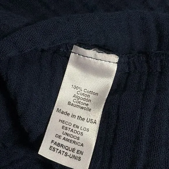 Michael Stars Navy Cleo Gauze Button‎ Up Shirt Dress Long S - Image 7