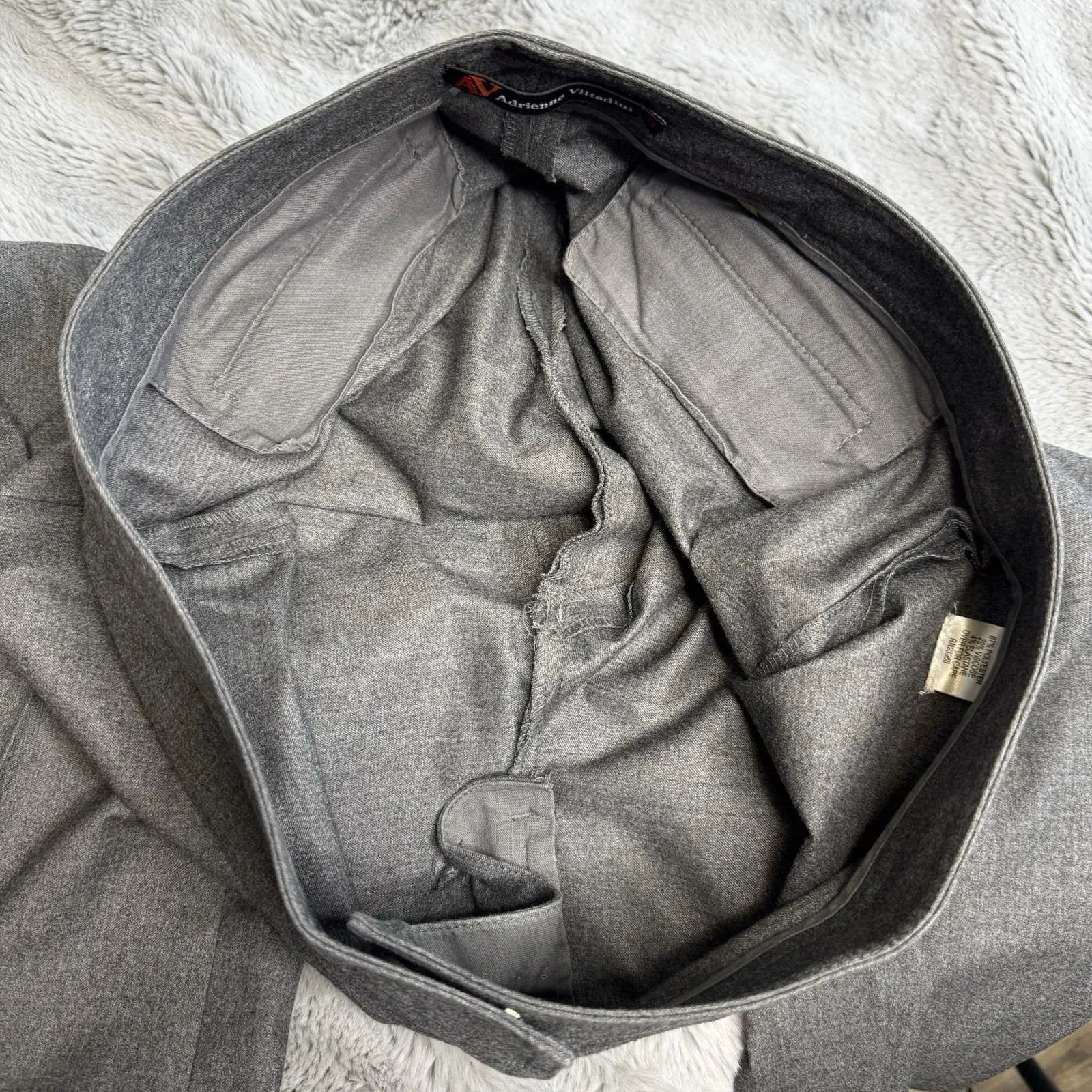 Adrienne Vittadini‎ Pants Womens Sz 8 Heather Gray Dress Wide Leg 32x32 - Image 8