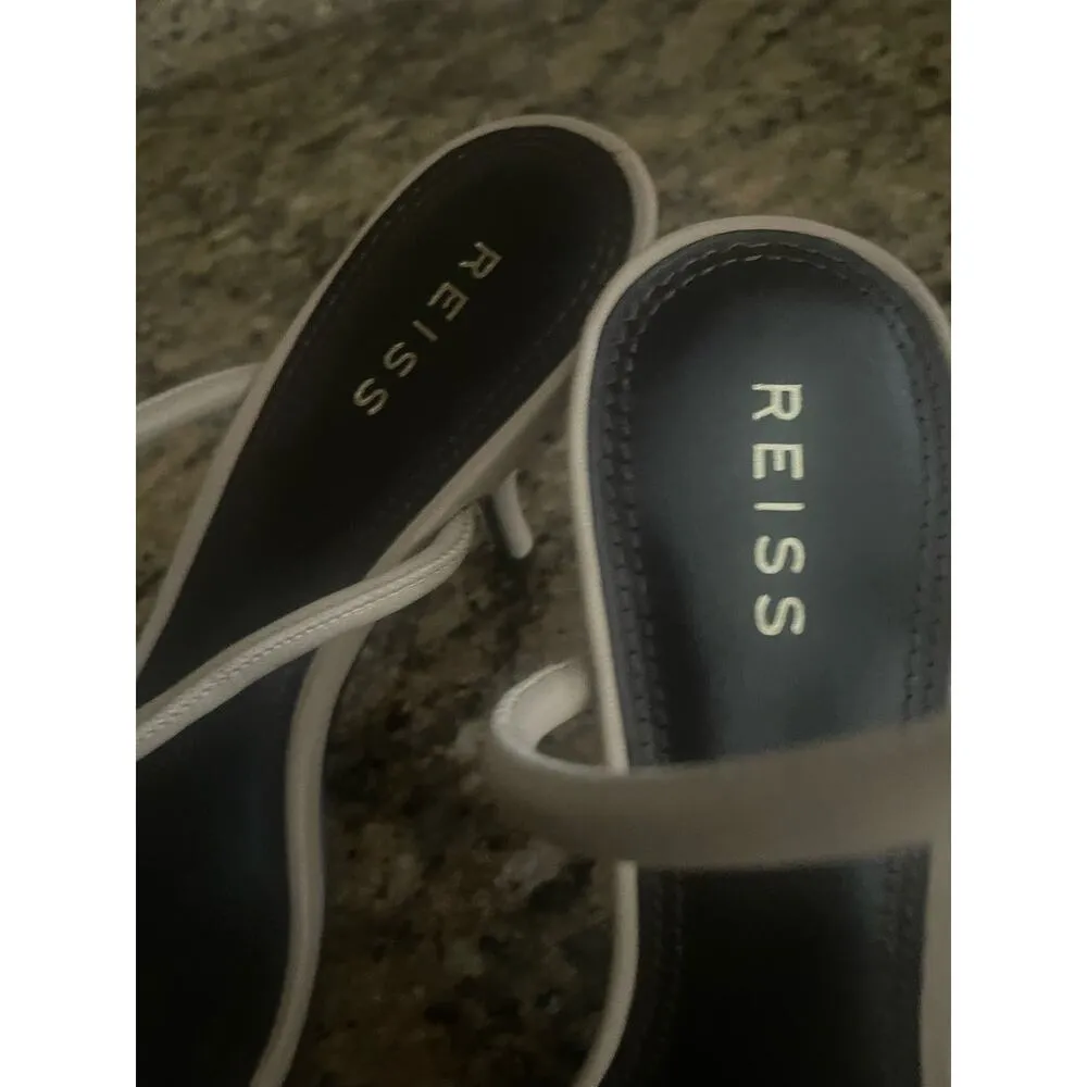 Reiss Magda Leather Nude Sandal Heel  Square toe, 2" heel  S50 - Image 3