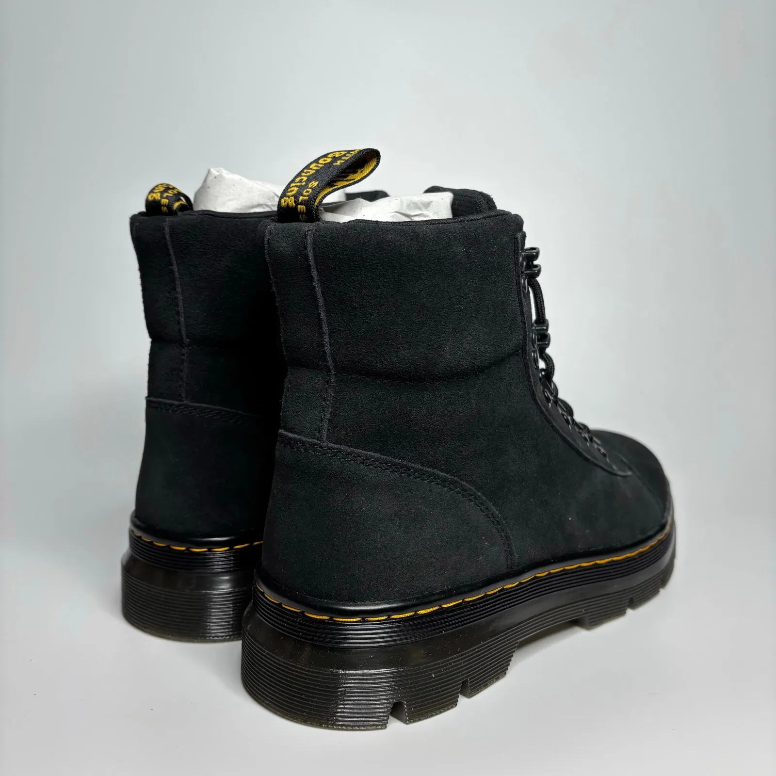 Dr. Martens Combs Women Suede Casual Boots in Black Hi Suede Wp - Image 4